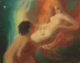 Stefan Żechowski, Scena erotyczna, 1937 r., 1937, pastel, papier, 18