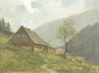 Steyer Erich, Karkonosze, 1908 r., 1908, olej, tektura