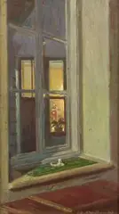 Wacław Chodkowski, Widok na okno, 1920 r., 1920, olej, deska