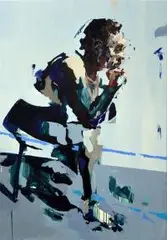 Paweł Czerwiński, Zugzwang z cyklu Niebieski, 2016, 2016, akryl, olej, płótno