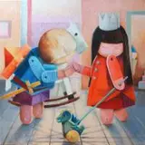 Mirella Stern, Stara szkoła /Old schoolej/, 2016, 2016, akryl, technika własna, płótno