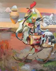 David Pataraia, Król Bachus, 2013, 2013, olej, płótno
