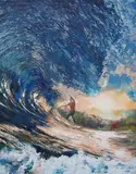 Janusz Orzechowski, Surfer, 2016, 2016, olej, płótno
