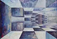 Człowiek walczący nr 24, 2016 by Iwona Gabryś, 2016, akryl, suchy pastel, węgiel, płótno, sold Jun 2016