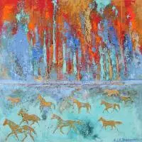 Fragment 366, 2016 by Stanisław Tomalak, 2016, akryl, technika własna, płótno, sold Jun 2016