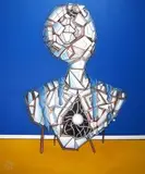 Kamil Jakóbczak, Wezuwiańskie popiersie, 2016, 2016, akryl, płótno