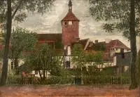 Robert Schwarz, Darłowo, 1921 r., 1921, olej, sklejka