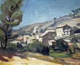 Baptist Clemont Jacquet, Pejzaż z Prowansji, olej, płótno
