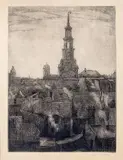 Franciszek Tatula, Ratusz w Poznaniu, akwatinta, papier