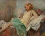 Frantisek Ladislav Soukup, Akt kobiety leżącej, olej, płyta