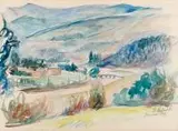 Zygmunt Radnicki, Pejzaż z Piwnicznej, 1939 r., 1939, akwarela, papier