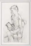 Akordeonista by Eugeniusz Zak, miękki werniks, papier, sold Jun 2016
