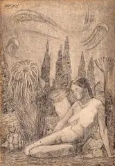 Ludwik Misky, Akt, akwaforta, papier