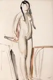 Wojciech Weiss, Akt, akwarela, papier