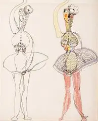 Maria Jarema, Projekt lalki, 1941 r., 1941, tusz, akwarela, papier