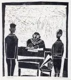 Teresa Jakubowska, Rozwód, 1961 r., 1961, linoryt, papier