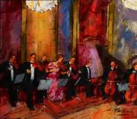 Witold Pałka, Orkiestra, olej, płótno
