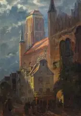 Reinhold Bahl, Bazylika Mariacka, 1930 r. (?), olej, płótno