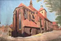 Janusz Witwicki, Fara w Grudziądzu, 1934 r., 1934, gwasz, papier