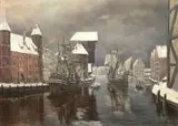 Boris Ottenberg, Motława zimą, 1940 r., 1940, olej, płótno