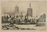 Berthold Hellingrath, Gdańsk zimą, 1920 r., 1920, akwaforta, papier, 9