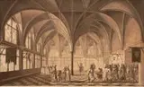 Procesja w Letnim Refektarzu Pałacu Wielkiego Mistrza by Friedrich Gilly Frick Johann Friedrich, rycina pochodząca z dzieła ?Schloss Marienburg in Preussen. Nach seinen vorzüglichsten??, Berlin 1799 r. Akwatinta, papi, sold Jun 2016