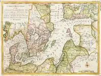 John Lodge John Bew, A Correct Map and Chart of the Catagatte and the Baltic Sea?, Mapa Wybrzeży Morza Bałtyckiego, Londyn, 1782 r. miedzioryt kolorowany, wym. arkusza 28