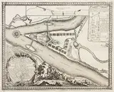 Erik J. Dahlberg, Ichnographia Castelli ad Caput Vistulae vulgo?, Plan rozwidlenia Wisły, rycina pochodząca z dzieła S. Pufendorfa ?De Rebus a Carolo Gustavo??, Norymberga, 1696 r., miedzioryt