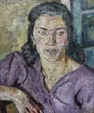 Mela Muter, Portret kobiety w fioletowej bluzce