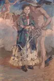 Józef Mehoffer, Merkury i Jagniesia, 1914 r., 1914, olej, tektura, 50