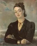 Tadeusz Pruszkowski, Portret Heleny Ostrowskiej-Maryańskiej, 1940 r., 1940, olej, płótno
