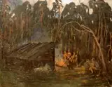 Julian Fałat, P polowaniu - Polesie