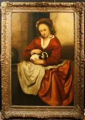 wg Abraham van Dyck, Młoda dziewczyna przy balustradzie, olej, płótno, 117