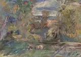 Jan Cybis, Na łące- Skoki, 1954 r., 1954, olej, płótno