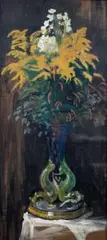 Stanisław Fabijański, Martwa natura z kwiatami, 1912 r., 1912, olej, płyta, 90