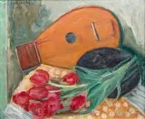 Jan Hrynkowski, Martwa natura - tulipany, 1964 r., 1964, olej, płótno