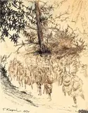 Tadeusz Korpal, Legiony w Karpatach, 1919 r., 1919, akwarela, tusz, papier