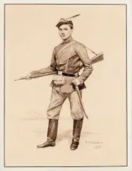 Antoni Piotrowski, Powstaniec styczniowy, 1893 r., 1893, rysunek, tusz lawowany, papier