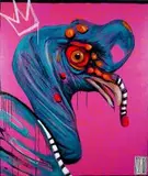 Wojciech Brewka, Intronizacja, 2015/16, akryl, spray, płótno