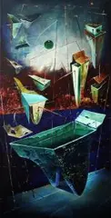 Anna Kloc, Vertigo. BŁĘKITA STUDNIA, 2016, 2016, olej, płótno