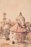 Irena Nowakowska-Acedańska, Lwów, akwarela, papier