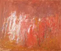 Zgrupowanie by Jadwiga Lesiecka, olej, płyta, sold Mar 2016