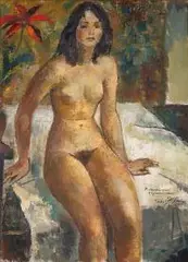 Jan Marcin Szancer, Akt kobiecy, 1971 r., 1971, olej, płótno