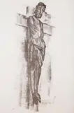 Antoni Suchanek, Chrystus Starogardzki z teki Gdańsk z 1957 r., autolitografia, papier