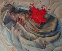 Anna Cichoń, Bez tytułu z cyklu "Kręgi sukien, wstrzymany pęd...", 2014-2015, olej, płótno