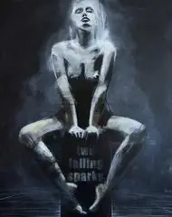 Monika Dałek, Two falling sparks, 2015, 2015, akryl, płótno