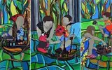 Małgorzata Mirga-Tas, Playground, 2013, 2013, akryl, technika mieszana, płótno