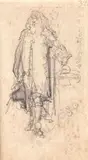 Jan Matejko, Król Jan Kazimierz podczas abdykacji, ołówek, papier, 13