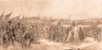 Juliusz Kossak, Elekcja Jana Kazimierza, przed 1875 r., akwarela-sepia, papier