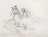 Józef Chełmoński, Studium kobiet, ołówek, papier, 24